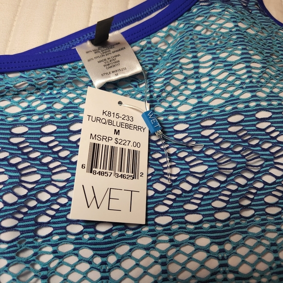 WET One Piece Swimsuit [blue netted] - Picture 2 of 4